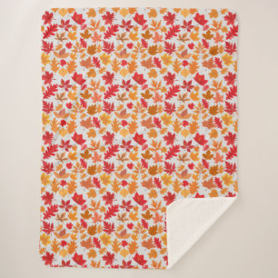 Cobertor Sherpa Folhas do outono 02 Espelho branco BG