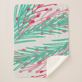 Cobertor Sherpa Folhas e Berries