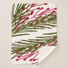 Cobertor Sherpa Folhas e Berries