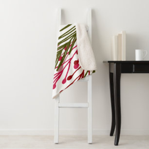 Cobertor Sherpa Folhas e Berries