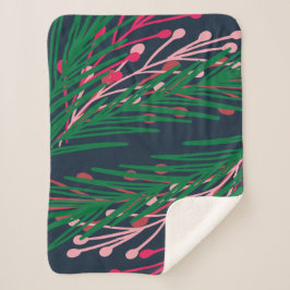 Cobertor Sherpa Folhas e Berries