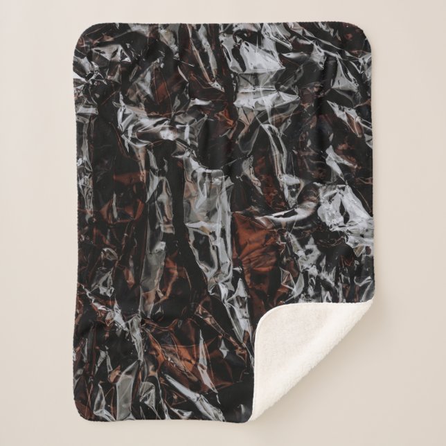 Cobertor Sherpa Folhas secas de cor castanha e branca (Frente)