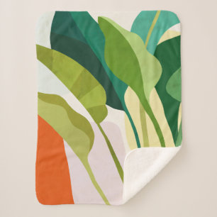 Cobertor Sherpa Folhas tropicais