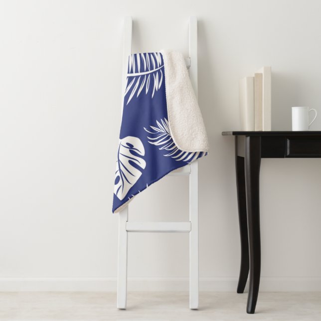 Cobertor Sherpa Folhas tropicais 15 (In Situ)