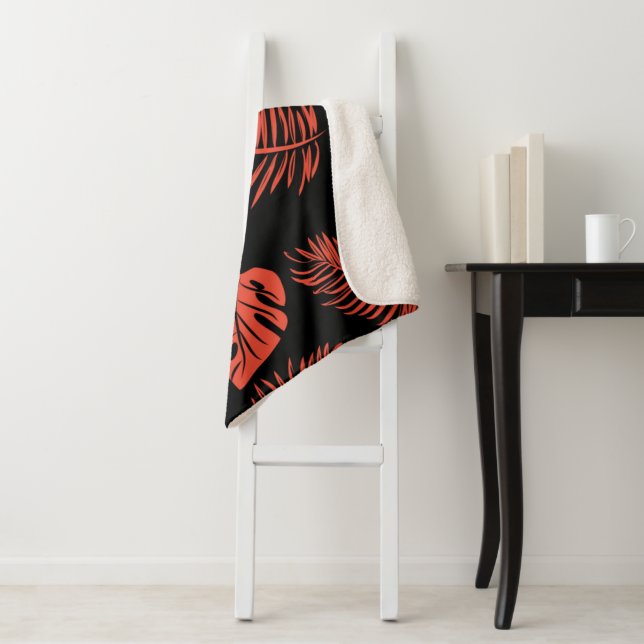 Cobertor Sherpa Folhas tropicais 21 (In Situ)