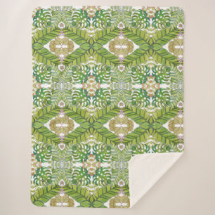 Cobertor Sherpa Folhas Tropicais Bonitas Em Aquarela