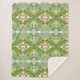 Cobertor Sherpa Folhas Tropicais Cujas Cores De Água