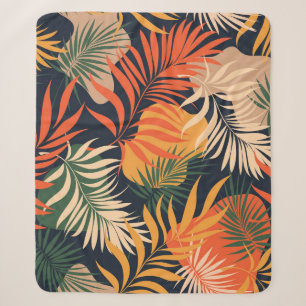 Cobertor Sherpa Folhas Tropicais De Palma: Vintage Invisível
