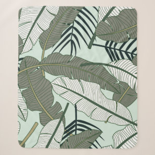 Cobertor Sherpa Folhas Tropicais: Padrão Natural Invisível.