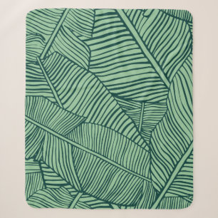 Cobertor Sherpa Folhas tropicais. Textura sem costura com folha de