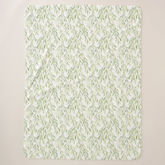 Cobertor Sherpa Folhas Verdes (Frente)