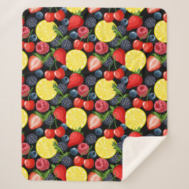 Cobertor Sherpa Folheto de Fruta Brilhante