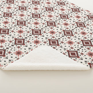 Cobertor Sherpa Folk Diamond Cross Stitch Seamless Pattern