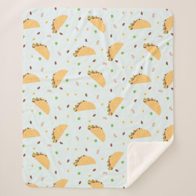 Cobertor Sherpa Fome Pelo Padrão Dos Tacos (Frente)