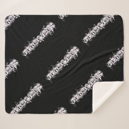 Cobertor Sherpa Fonte de Estilo de Tatuagem FEROCIOUS