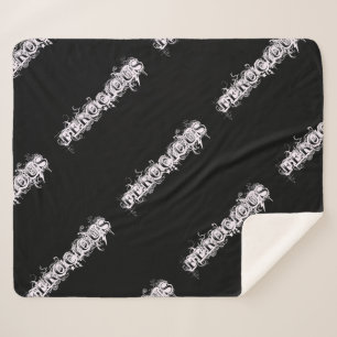 Cobertor Sherpa Fonte de Estilo de Tatuagem FEROCIOUS