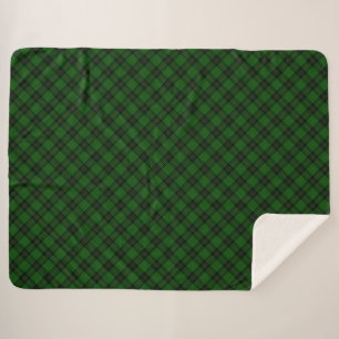 Cobertor Sherpa Forbes tartan green xadrez preta