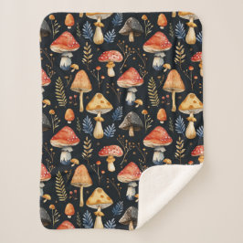 Cobertor Sherpa Forest Mushroom e Fern