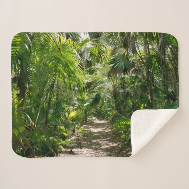 Cobertor Sherpa Forests | Tropical Rainforest Tulum Mexico (Frente (Horizontal))