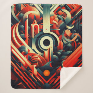 Cobertor Sherpa Formas abstrato Estilizadas