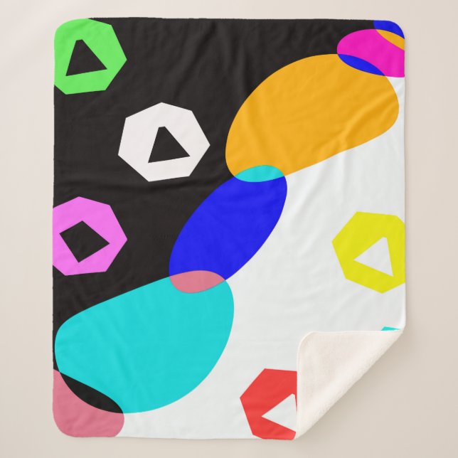 Cobertor Sherpa Formas coloridas (Frente)
