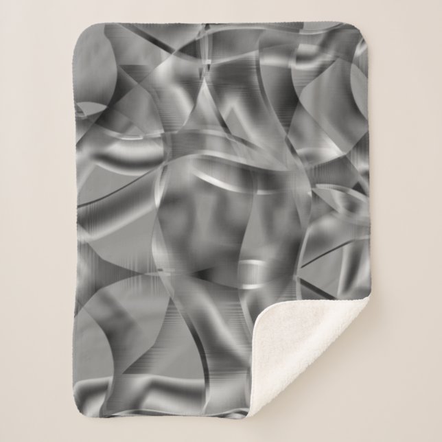 Cobertor Sherpa Formas de cinza curvas, com tons de exibição (Frente)