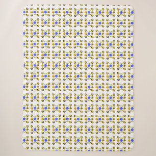Cobertor Sherpa Formas de Rico de Ilustração Azul Amarelo