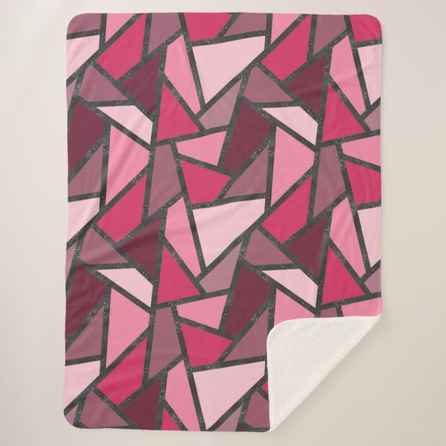 Cobertor Sherpa Formas de vidro cor-de-rosa (Frente)