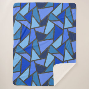 Cobertor Sherpa Formas de vidro corado a azul