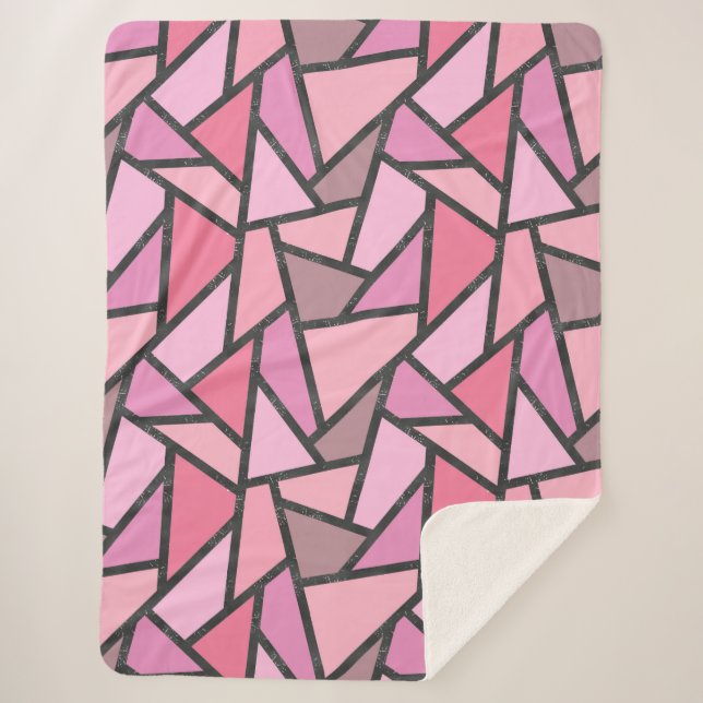 Cobertor Sherpa Formas de vidro coral manchado (Frente)