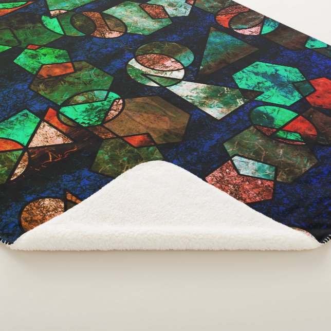 Cobertor Sherpa Formas geométr icas irregulares e textura deformad (3/4)