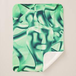 Cobertor Sherpa Formas verdes curvas de acrílicos, tons de hortelã