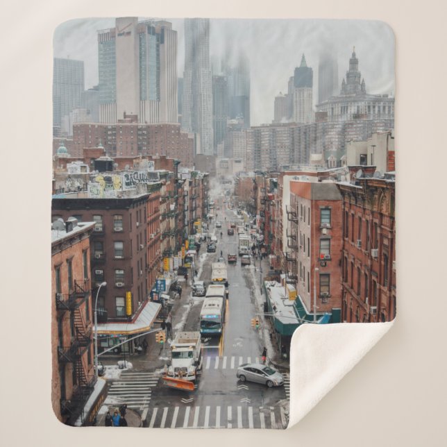 COBERTOR SHERPA FOTO AERIAL DE CITÍSCAPE DURANTE O DIA (Frente)