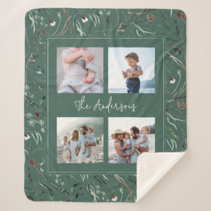 Cobertor Sherpa Foto botânica 4 verde-moderna e elegante