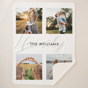 Cobertor Sherpa Foto da família Elegante moderna 4