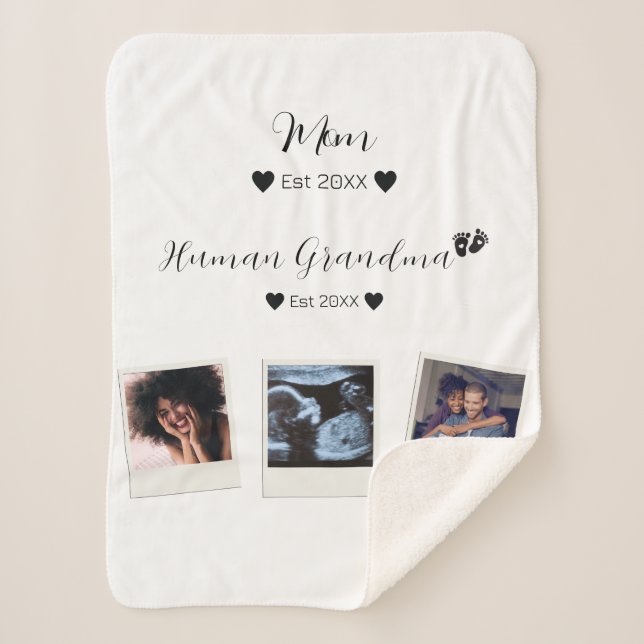 Cobertor Sherpa Foto da família personalizada e bonita (Frente)