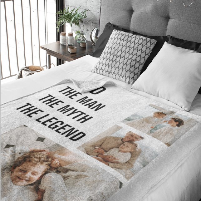 Cobertor Sherpa Foto de Colagem Moderna | Presente de Pai (Criador carregado)