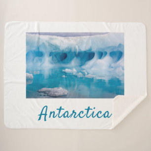 Cobertor Sherpa Foto do iceberg Antártico com texto