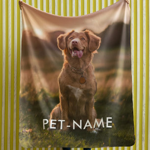 Cobertor Sherpa Foto Personalizada Com O Nome Do Seu Cachorro