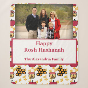 Cobertor Sherpa Foto personalizada de Feliz Rosh Hashanah Jewish A