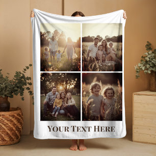 Cobertor Sherpa Foto personalizada Sherpa Blanket Collage Avô Gift