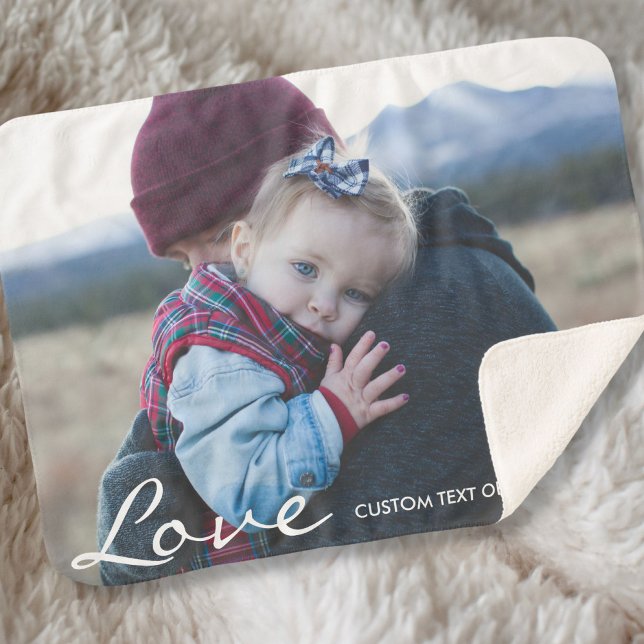 Cobertor Sherpa Foto personalizada Texto personalizado Amor modern (Criador carregado)