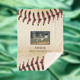 Cobertor Sherpa Foto Rustic de Baseball Personalizada