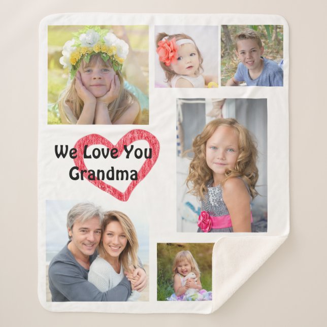 Cobertor Sherpa Foto Sherpa Blanket para a vovó (Frente)