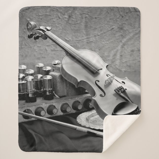 Cobertor Sherpa Fotografia de arte contínua sobre músico (Frente)