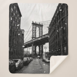 COBERTOR SHERPA FOTOGRAFIA GRAYSCALE DA BRIDGE BROOKLYN