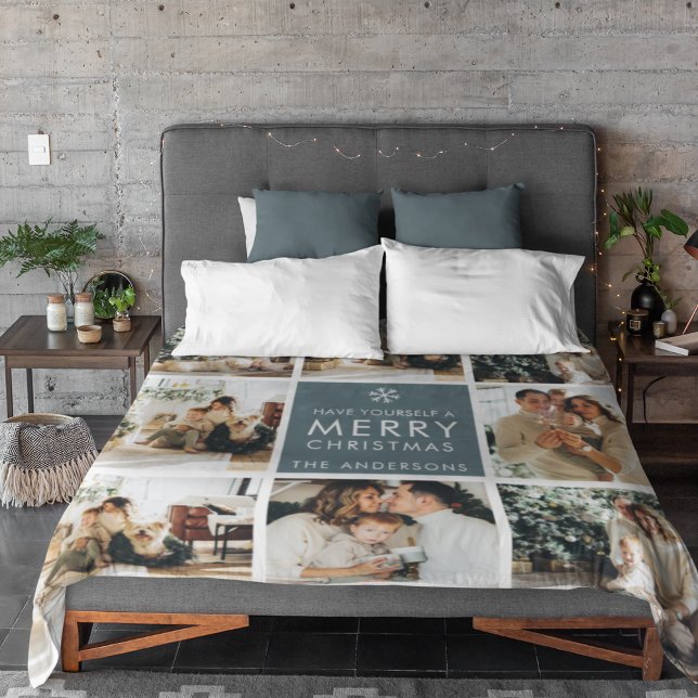 Cobertor Sherpa Fotos de Feriado de Colagem | Feliz Natal | Presen (Criador carregado)