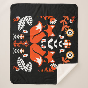 Cobertor Sherpa Fox Nórdica Scandinávia FolArt