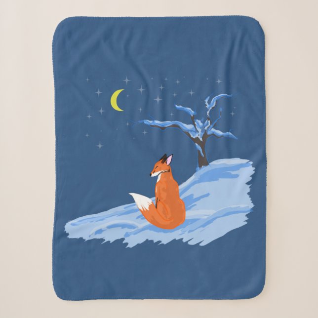 Cobertor Sherpa Fox Noturna de inverno (Frente)