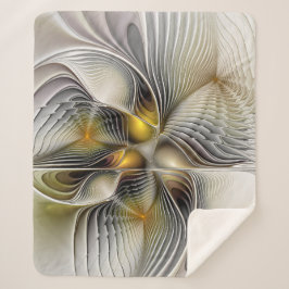 Cobertor Sherpa Fractal Abstrato 3D De Illusão Óptica Com Profundi